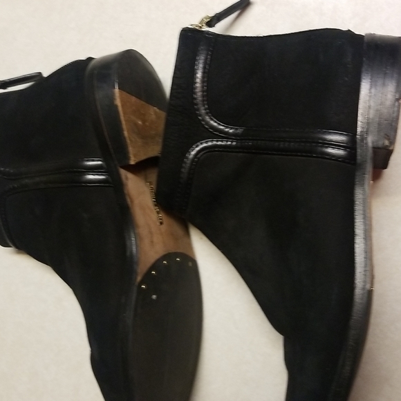 Louise Et Cie Zakiria Black Suede Ankle Boots Booties Boho Leather Lined Size 8 - Picture 5 of 11
